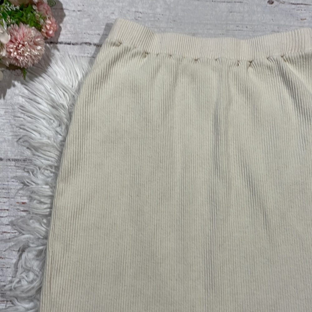 Free People Beach Josie Ecru Ribbed Knit Sweater Midi Skirt - Picture 7 of 10